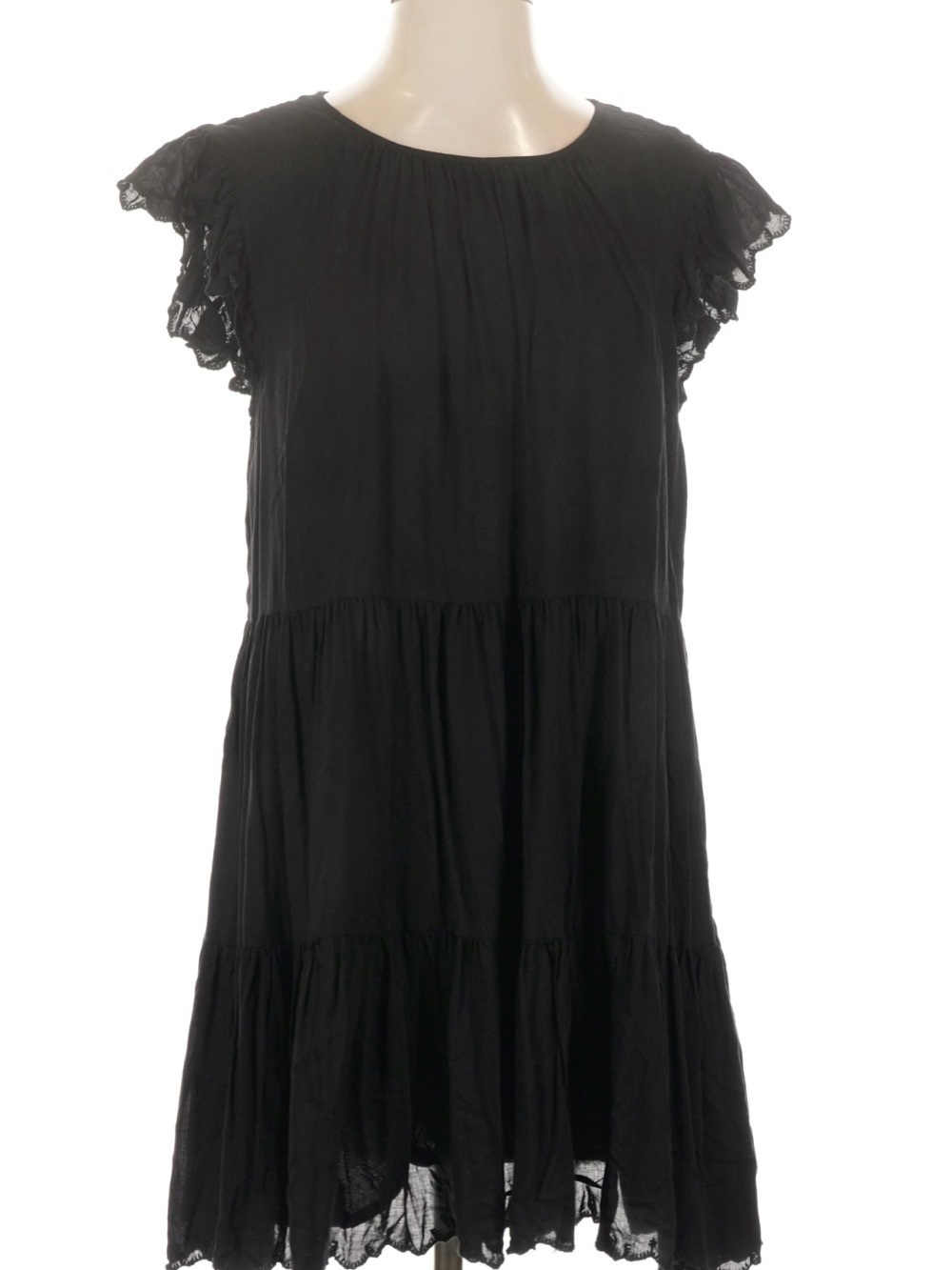 Aritzia Wilfred La Boheme Sidonie Ruffled Scalloped Tiered Mini Dress